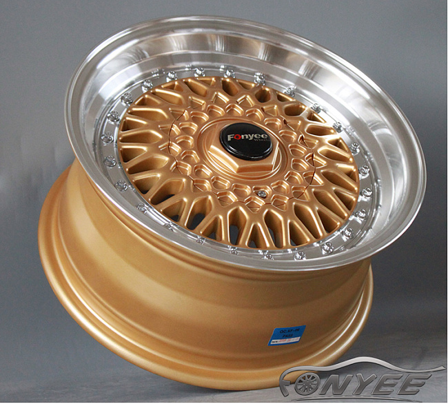 картинка Новые диски BBS RS R16 4X100/4X114,3 ET25 J8 золото + полированная полка магазин  StreetTuning 