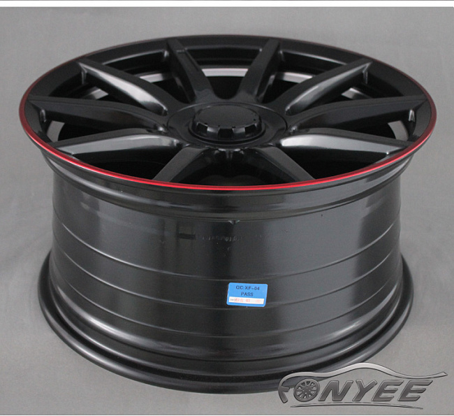 картинка Новые диски Mercedes AMG 10 Spoke R18 5x112 ET35 J9 черные + красная полоска магазин  StreetTuning 