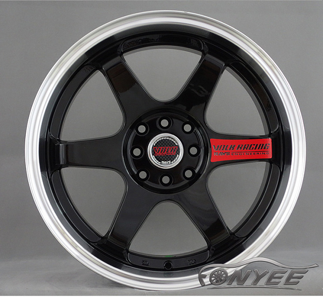 картинка Новые диски Rays TE37 R17 4X114,3/4X100 ET40 J7,5 черные глянцевые + хром полка магазин  StreetTuning 