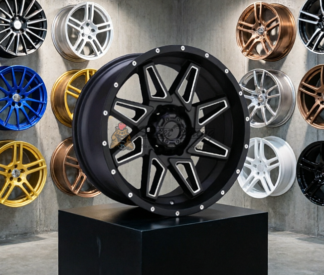 картинка Диски Anzoo JT212 R18 J9,5 ET0 6X139,7 black matt+polished магазин  StreetTuning 