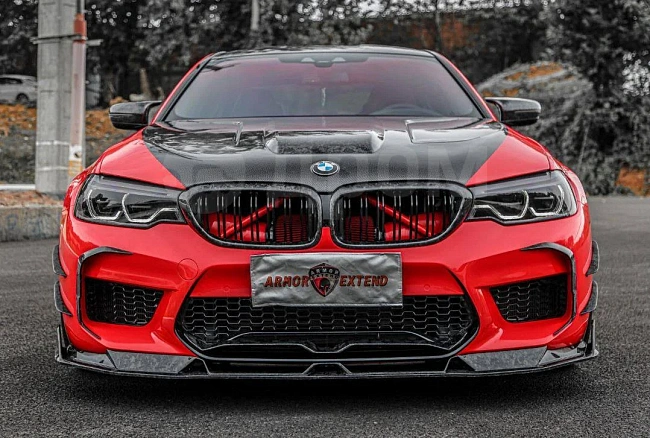 картинка Сплиттер средний (губа) на передний бампер для BMW M5 F90 магазин  StreetTuning 